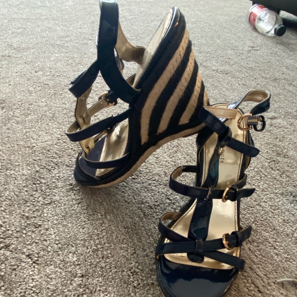 Size 7 navy blue wedges